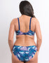 Flirtelle Palm Bay Padded Balcony Bikini Top Navy Print