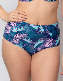 Flirtelle Palm Bay High Waist Bikini Brief Navy Print