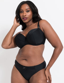 Flirtelle Verona Beach Padded Balcony Bikini Top Black