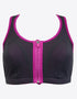 Pour Moi Energy Elevate Zip Front Sports Bra Grey/Orchid