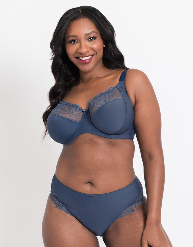 Flirtelle Emilie Full Cup Side Support Bra Denim Blue