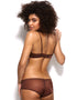 Gossard Glossies Sheer Plunge Bra Rich Brown