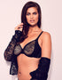 Gossard Glossies Lace Sheer Plunge Bra Black