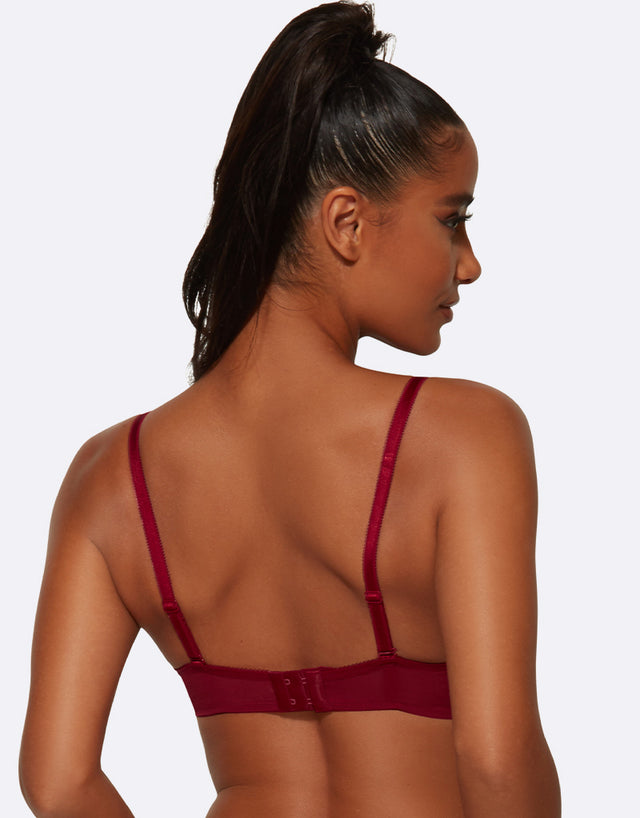 Gossard Glossies Lace Sheer Bra Bordeaux