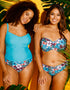 Curvy Kate Hibiscus Plunge Tankini Top Turquoise