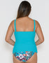 Curvy Kate Hibiscus Plunge Tankini Top Turquoise