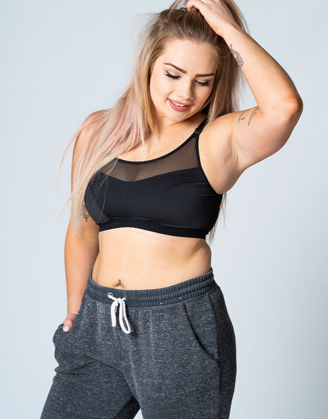 Ivory Rose Padded Sports Bra Black