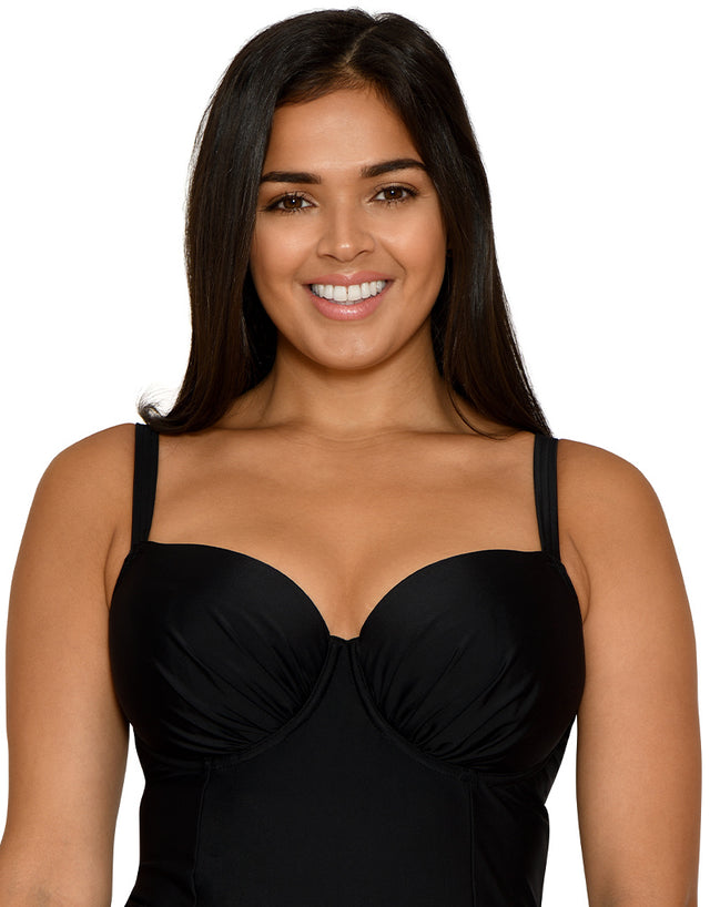 Curvy Kate Maya Padded Balcony Tankini Top Black