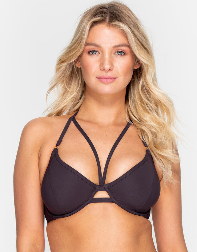 Miss Mandalay Icon Strappy Bikini Top Raisin