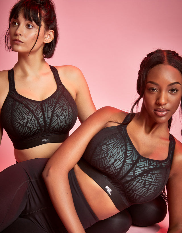 Panache Non Wired Sports Bra Black/Ice Blue