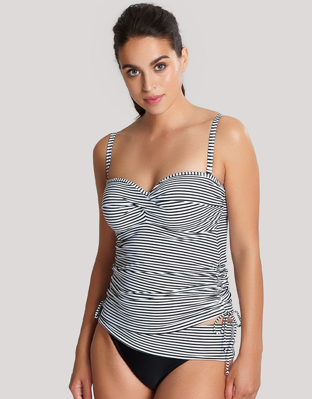 Panache Anya Stripe Tankini Black/White