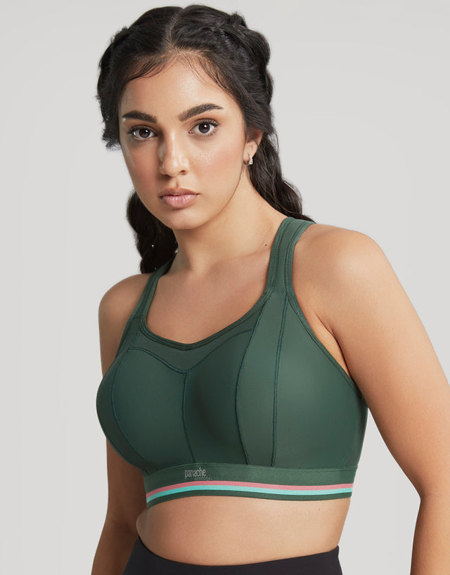 Panache Non Wired Racer Sports Bra Forest Green