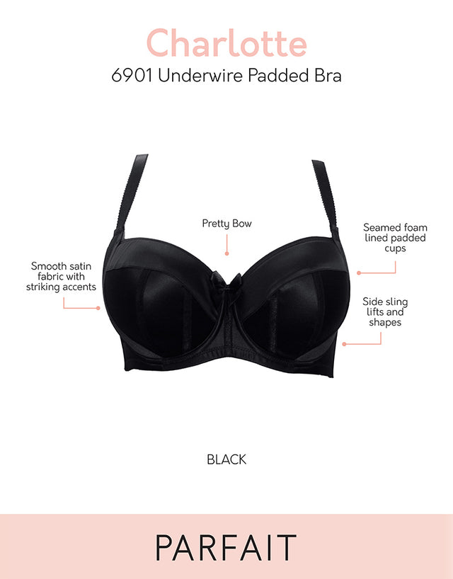 Parfait Charlotte Padded Balconette Bra Black