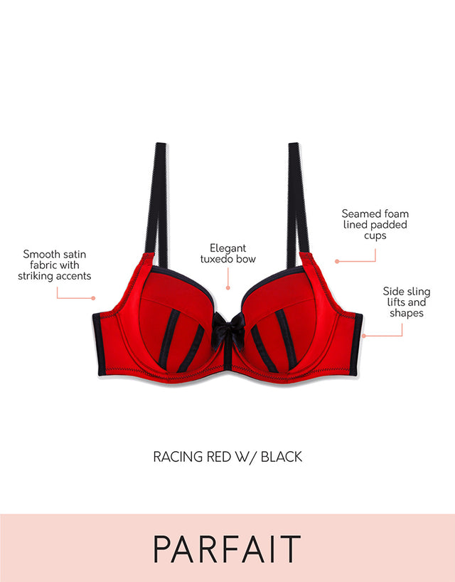 Parfait Charlotte Padded Balconette Bra Racing Red/Black