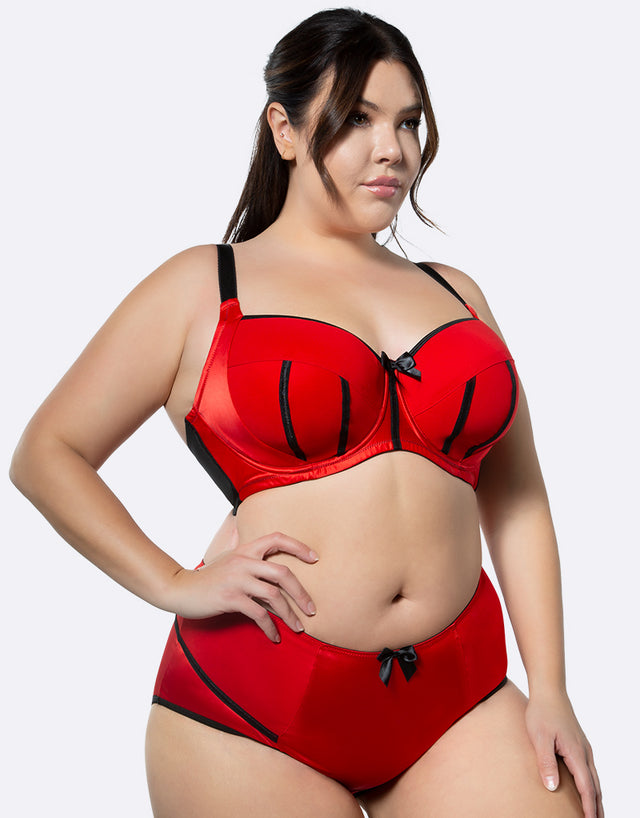 Parfait Charlotte Padded Balconette Bra Racing Red/Black