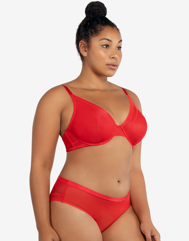 Parfait Maya Unlined Plunge Bra Cherry