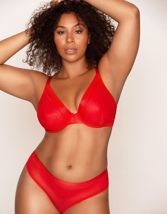 Parfait Maya Unlined Plunge Bra Cherry