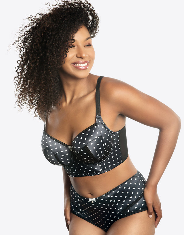 Parfait Charlotte Longline Bra Black Dot