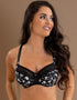 Pour Moi Aura Side Support Underwired Bra Black Floral