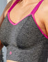 Pour Moi Energy Pulse Longline Underwired Sports Bra Grey/Orchid