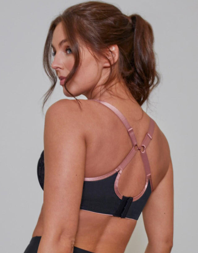 Pour Moi Energy Reach Sports Bra Black Lace