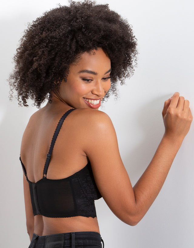 Pour Moi Flora Longline Balcony Bra Black