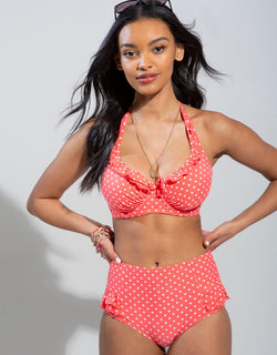 Pour Moi Hot Spots Halter Bikini Top Coral
