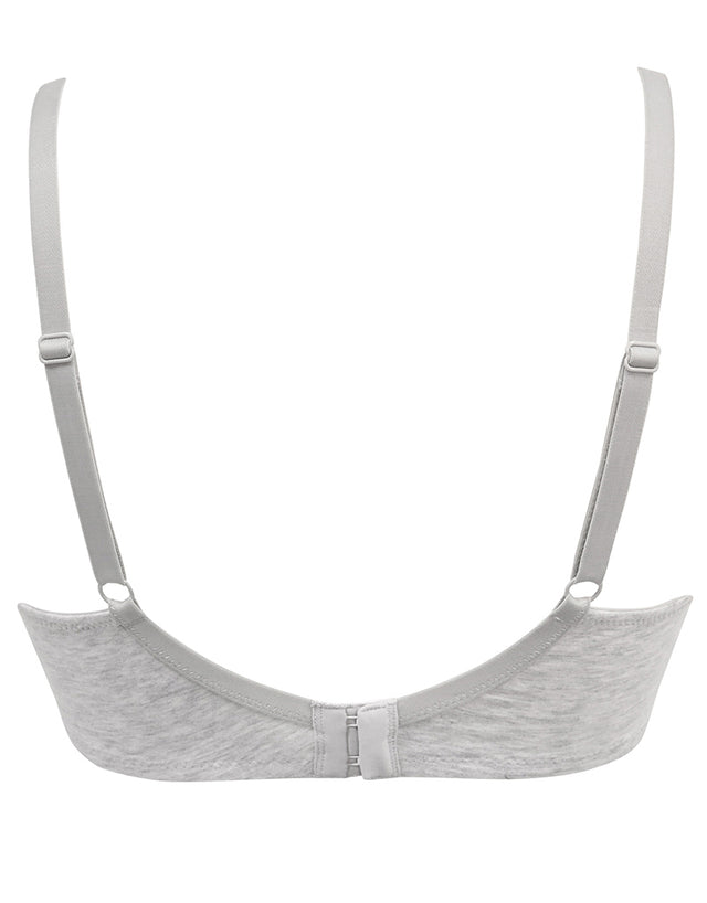 Pour Moi Love To Lounge Cotton T-Shirt Bra Grey Marl