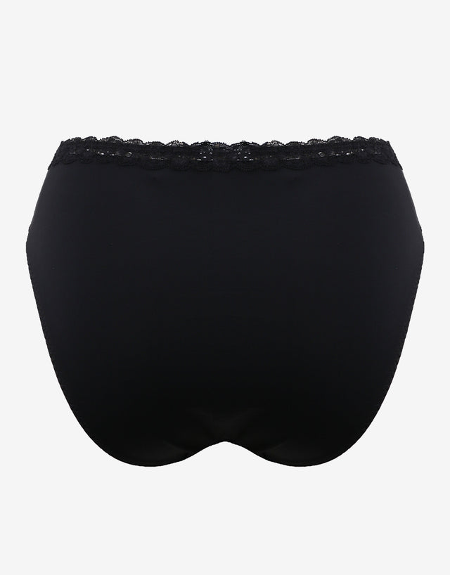 Pour Moi Luxe Linear High Leg Brief Black/Blush