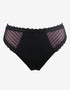 Pour Moi Luxe Linear High Leg Brief Black/Blush