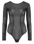 Pour Moi Make a Scene Long Sleeve Mesh Body Black