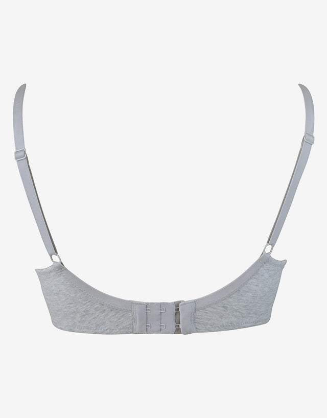 Pour Moi Twist Cotton Padded T-Shirt Bra Grey Marl
