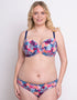 Flirtelle Antigua Reef Padded Balcony Bikini Top Navy Print
