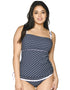 Curvy Kate Sailor Girl Padded Balcony Tankini Top Navy Stripe