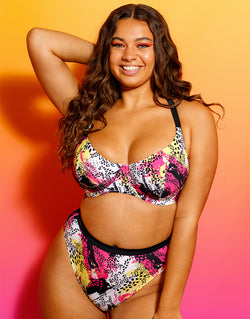 Curvy Kate Sea Leopard Balcony Bikini Top Print Mix