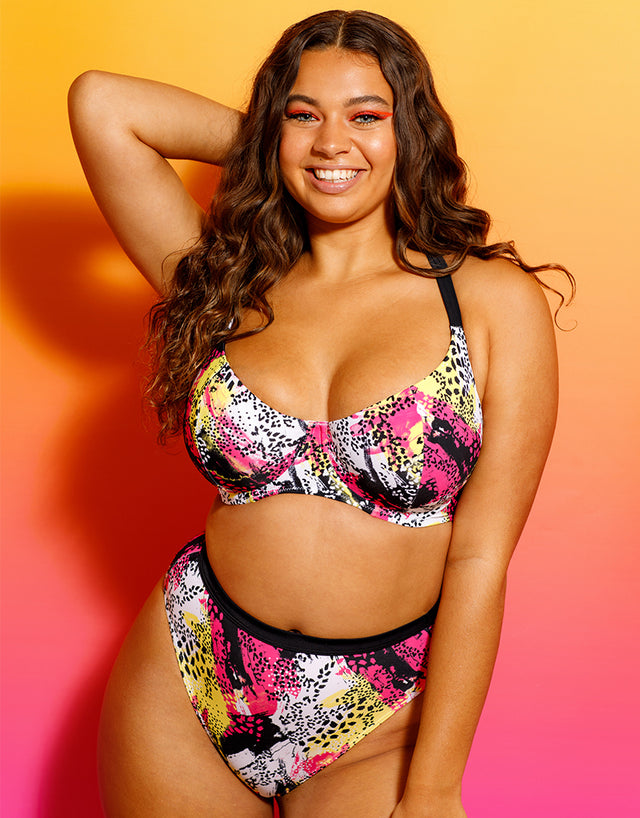 Curvy Kate Sea Leopard Balcony Bikini Top Print Mix