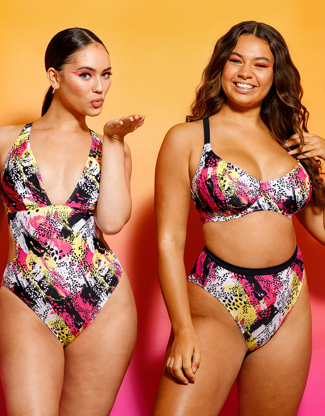 Curvy Kate Sea Leopard Non Wired Plunge Swimsuit Print Mix