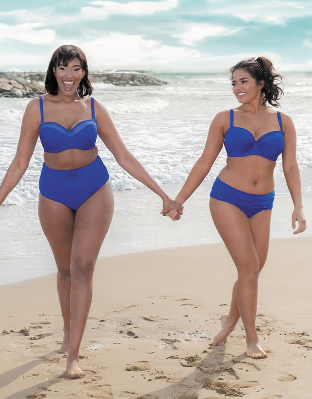 Curvy Kate Sheer Class Bandeau Bikini Top Cobalt