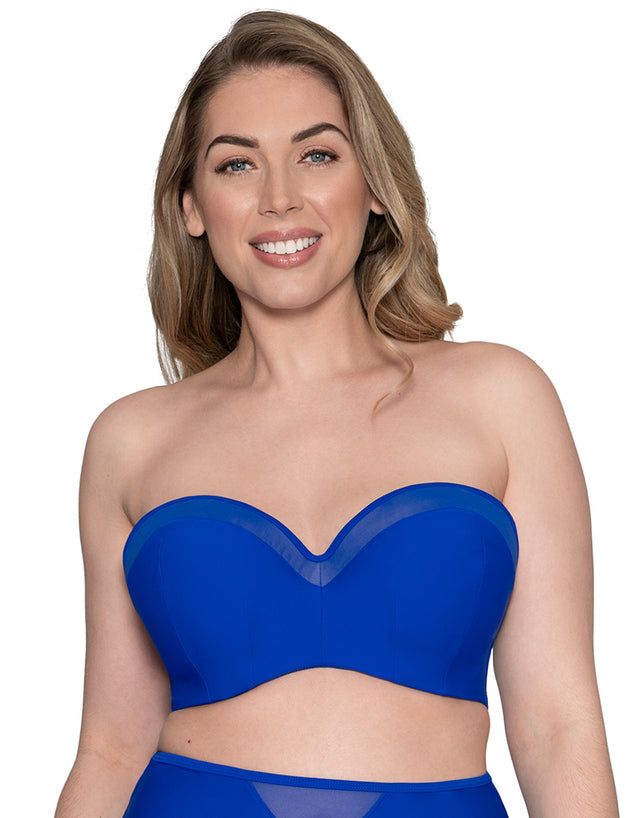 Curvy Kate Sheer Class Bandeau Bikini Top Cobalt