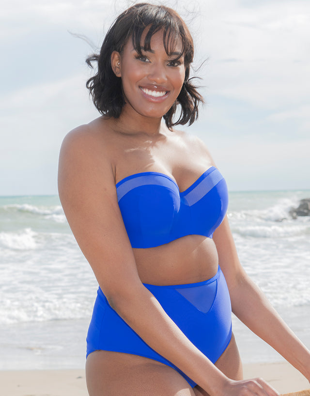 Curvy Kate Sheer Class Bandeau Bikini Top Cobalt