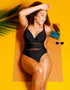 Curvy Kate Sheer Class Plunge Swimsuit Black