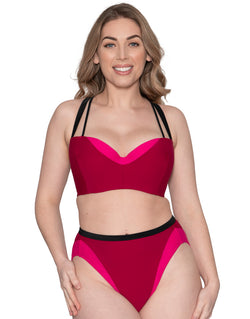Curvy Kate Subtropic Padded Balcony Bikini Top Cherry Red/Pink