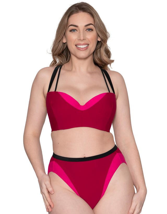 Curvy Kate Subtropic High Waist Bikini Brief Cherry Red/Pink