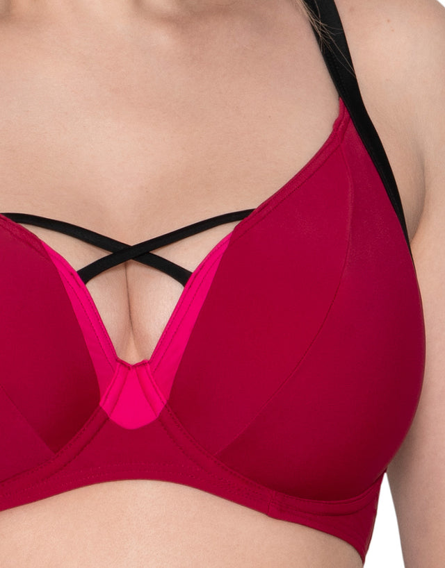 Curvy Kate Subtropic Plunge Bikini Top Cherry Red/Pink