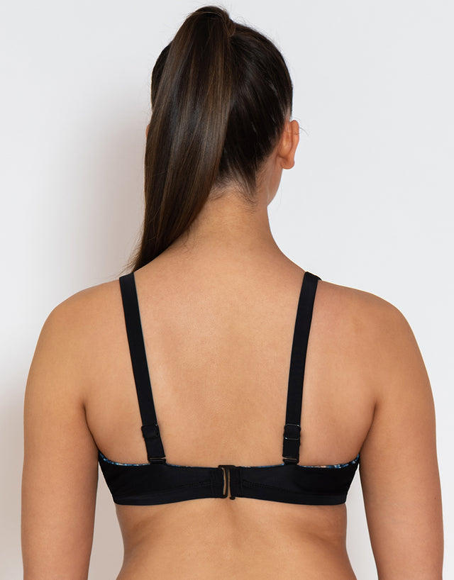 Curvy Kate Swim and Tonic Reversible Triangle Bikini Top Black/ Snake