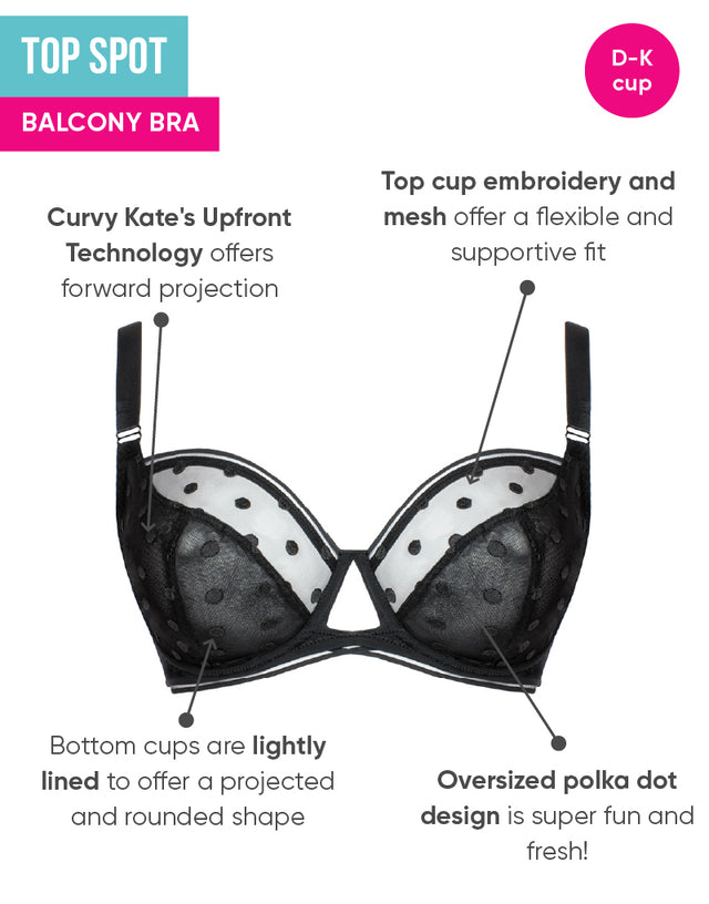 Curvy Kate Top Spot Balcony Bra Black