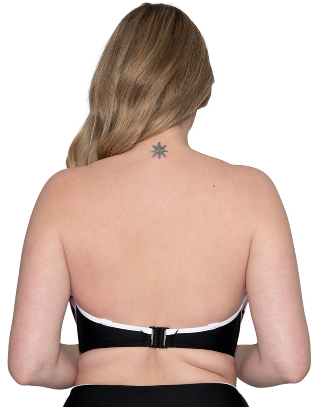 Curvy Kate Tropicana Bandeau Bikini Top Black Print