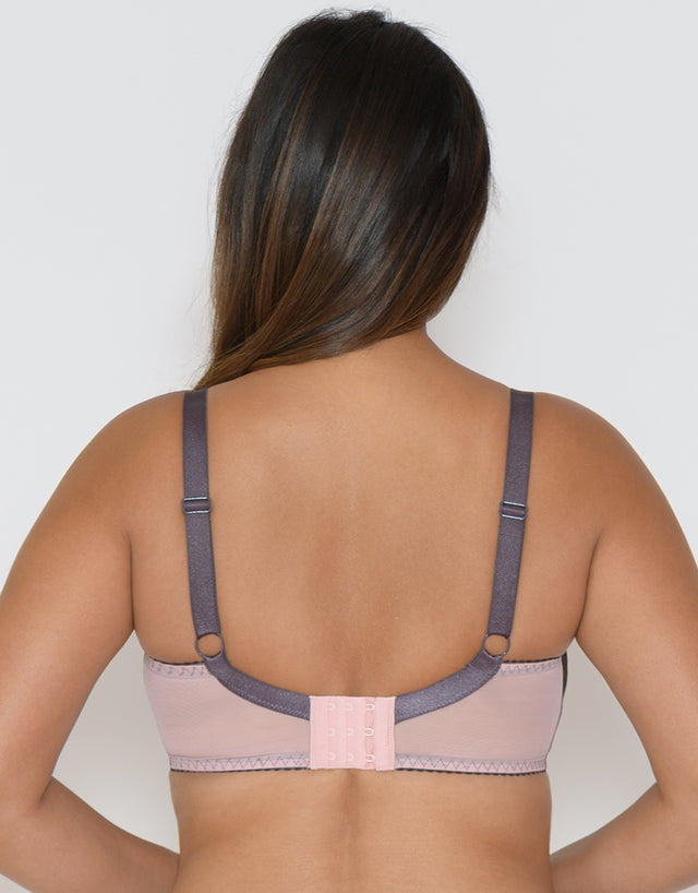 Curvy Kate Victory Pin-Up Balcony Bra Grey/Pink